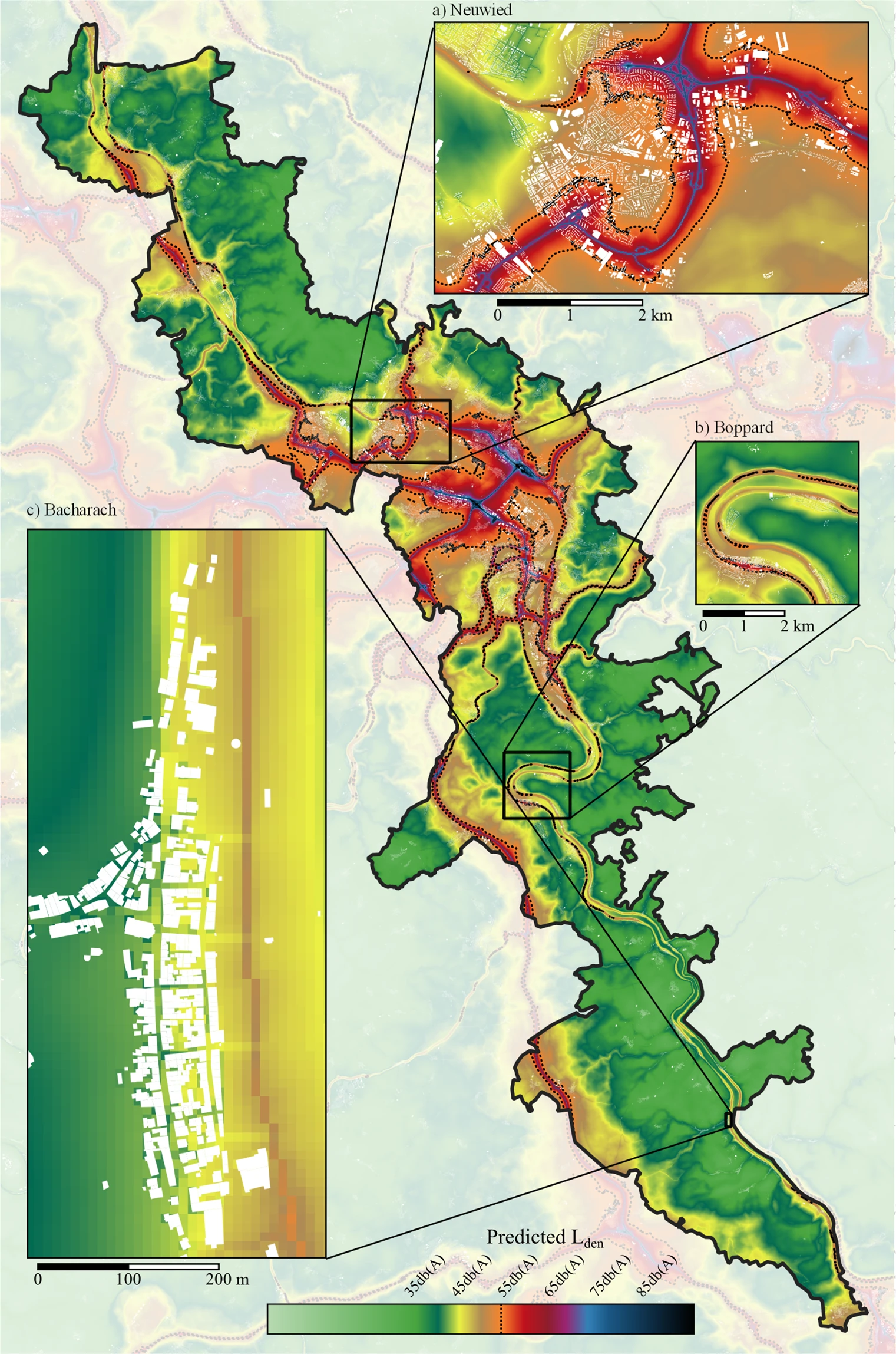 Visualization of road traffic noise map